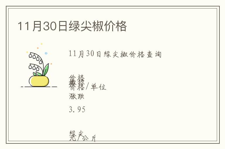 11月30日綠尖椒價(jià)格