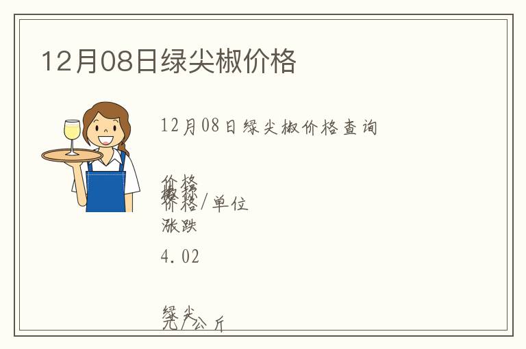 12月08日綠尖椒價格
