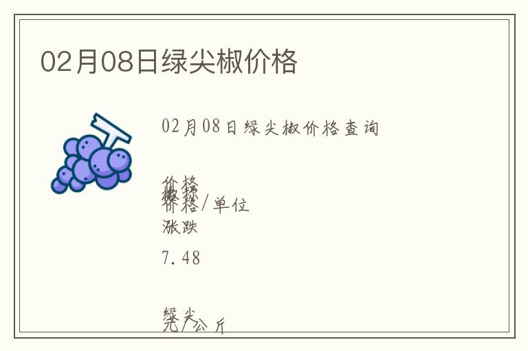 02月08日綠尖椒價格