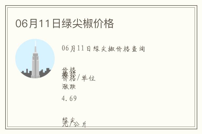 06月11日綠尖椒價格