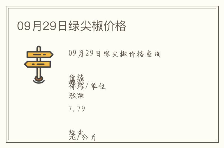 09月29日綠尖椒價格