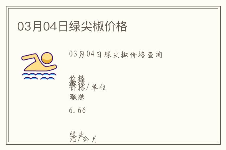 03月04日綠尖椒價格