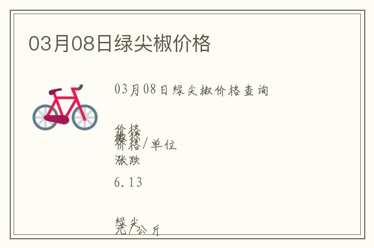 03月08日綠尖椒價格