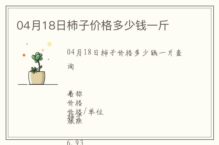 04月18日柿子價格多少錢一斤