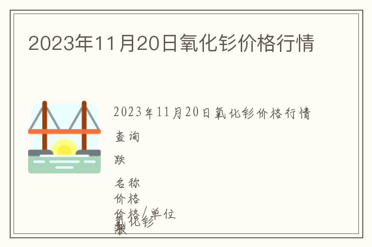 2023年11月20日氧化釤價格行情