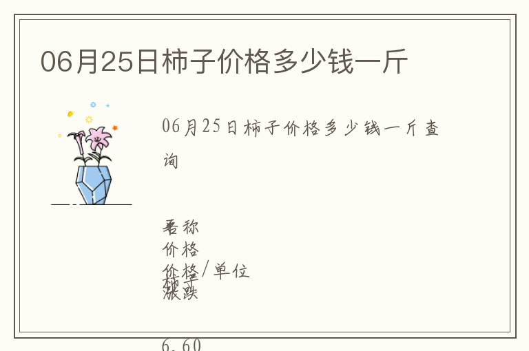 06月25日柿子價格多少錢一斤