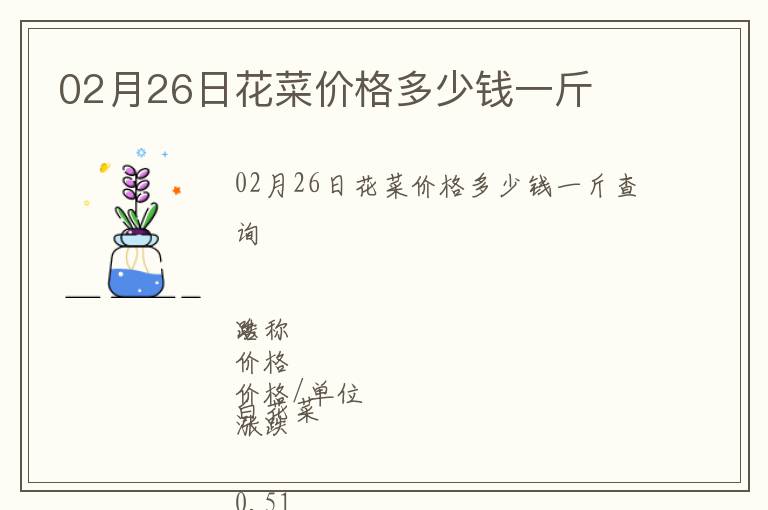 02月26日花菜價格多少錢一斤