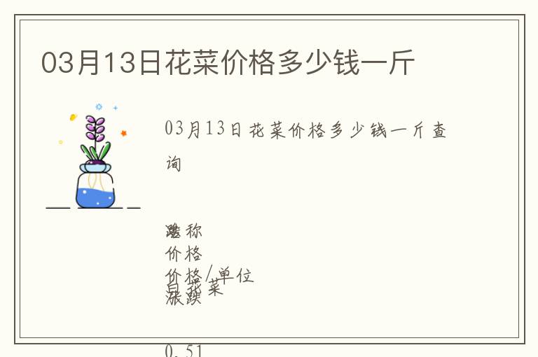 03月13日花菜價(jià)格多少錢(qián)一斤