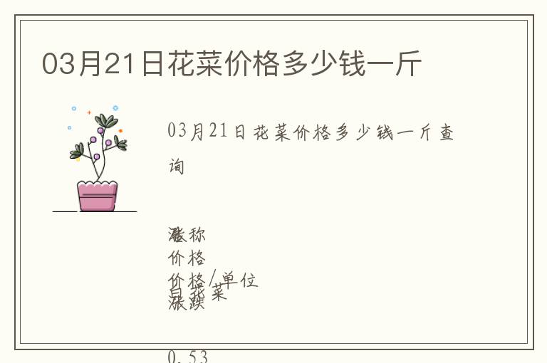 03月21日花菜價格多少錢一斤
