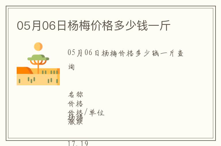 05月06日楊梅價(jià)格多少錢(qián)一斤