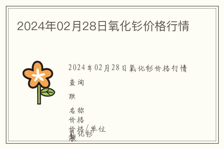 2024年02月28日氧化釤價格行情