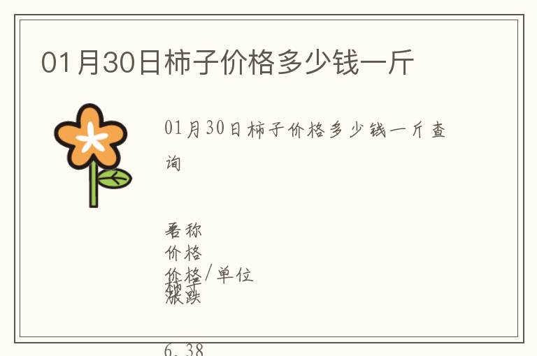 01月30日柿子價格多少錢一斤
