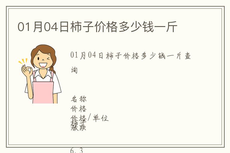 01月04日柿子價格多少錢一斤