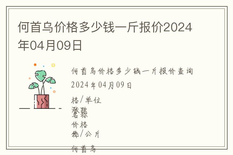 何首烏價(jià)格多少錢(qián)一斤報(bào)價(jià)2024年04月09日