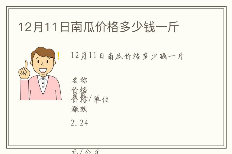 12月11日南瓜價格多少錢一斤
