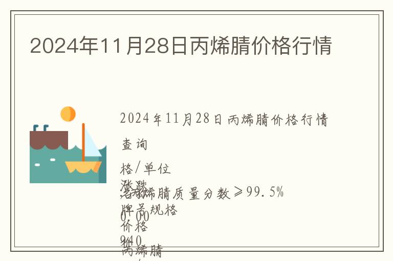 2024年11月28日丙烯腈價(jià)格行情