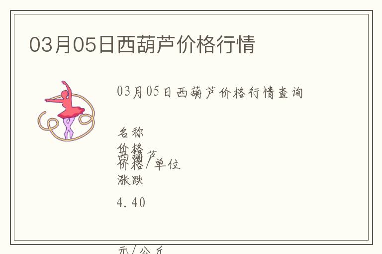 03月05日西葫蘆價格行情