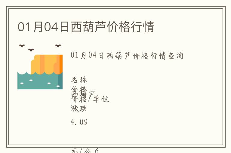 01月04日西葫蘆價(jià)格行情