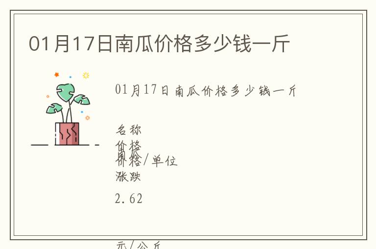 01月17日南瓜價(jià)格多少錢一斤