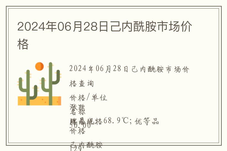 2024年06月28日己內(nèi)酰胺市場價(jià)格