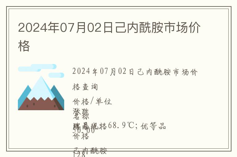 2024年07月02日己內(nèi)酰胺市場價格