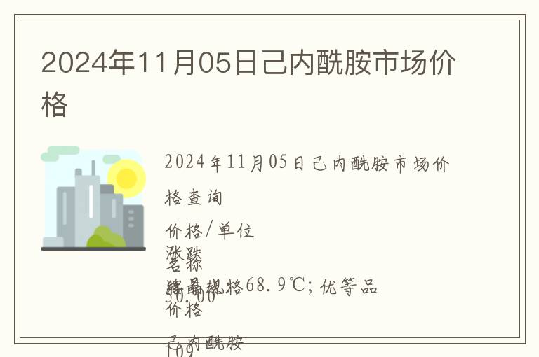2024年11月05日己內(nèi)酰胺市場價(jià)格
