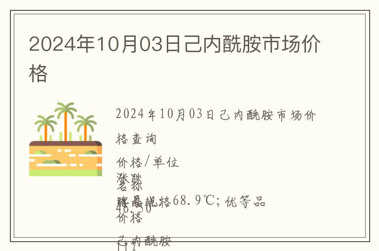 2024年10月03日己內(nèi)酰胺市場(chǎng)價(jià)格