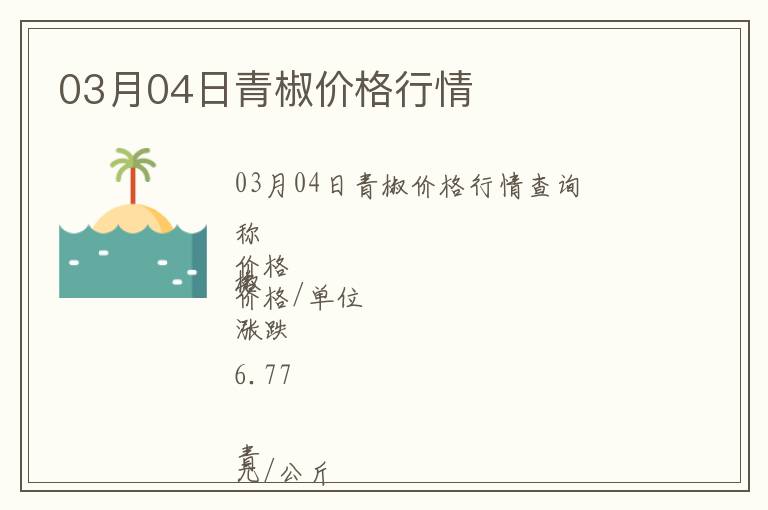 03月04日青椒價格行情