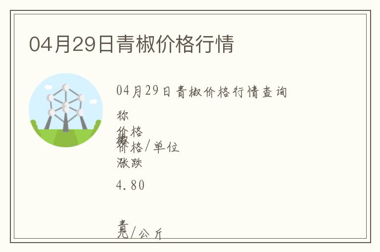 04月29日青椒價格行情
