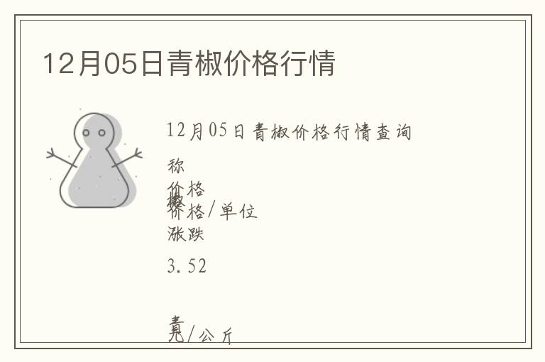 12月05日青椒價(jià)格行情