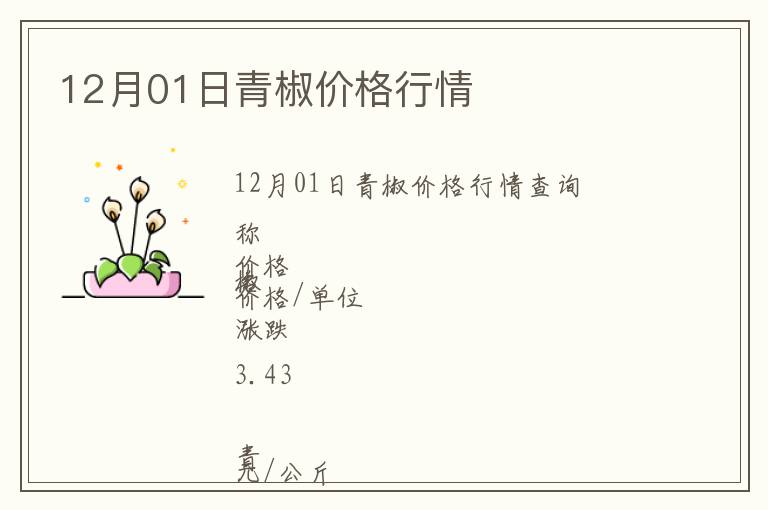 12月01日青椒價格行情