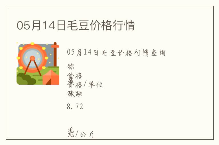 05月14日毛豆價(jià)格行情