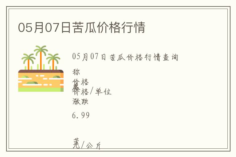 05月07日苦瓜價格行情