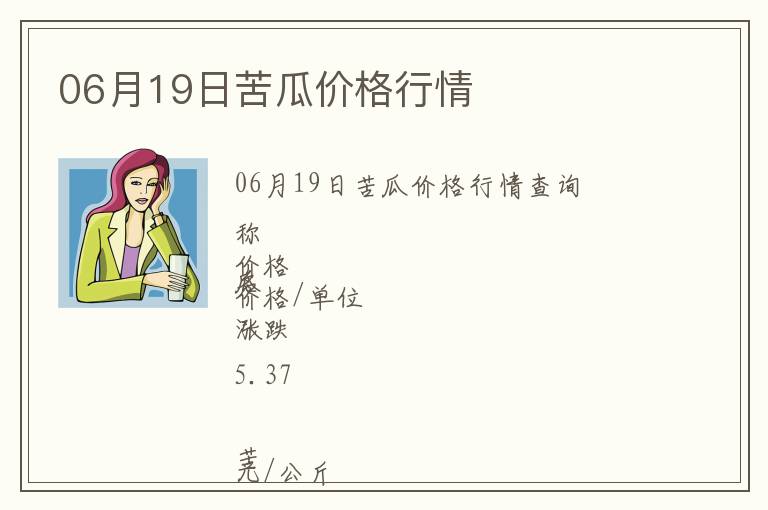 06月19日苦瓜價格行情