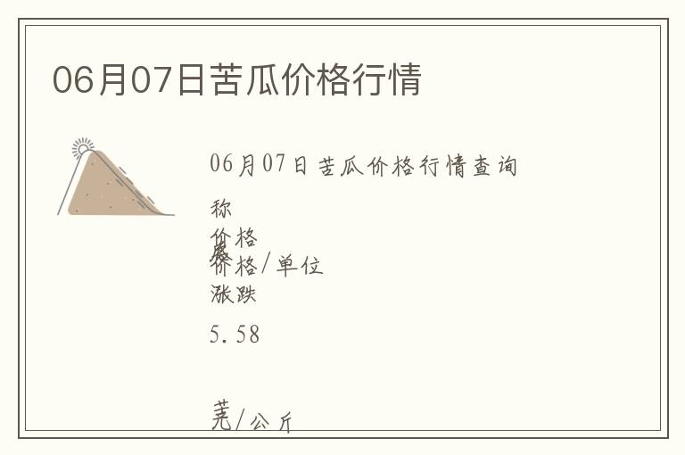 06月07日苦瓜價格行情