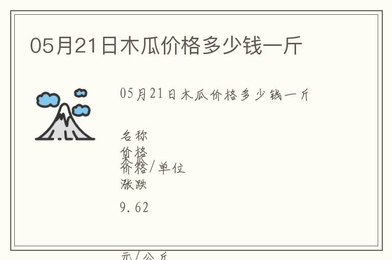 05月21日木瓜價(jià)格多少錢一斤