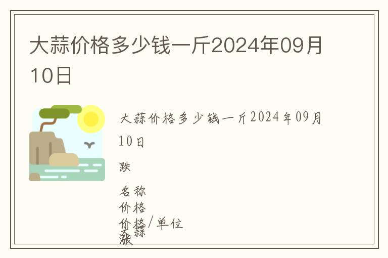 大蒜價格多少錢一斤2024年09月10日