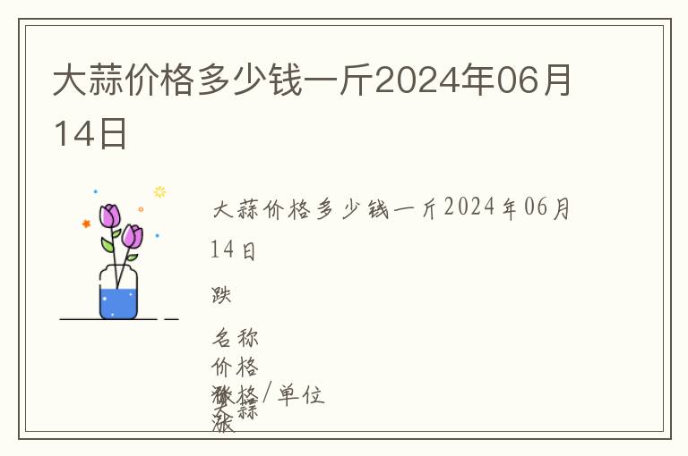 大蒜價格多少錢一斤2024年06月14日