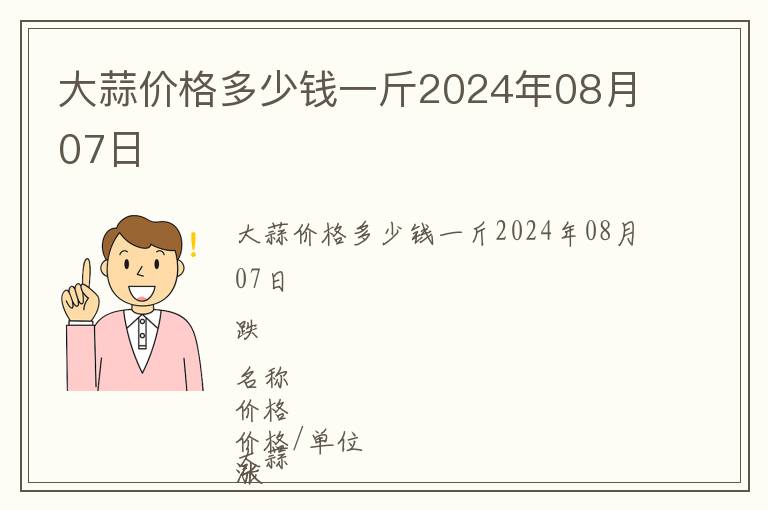 大蒜價格多少錢一斤2024年08月07日