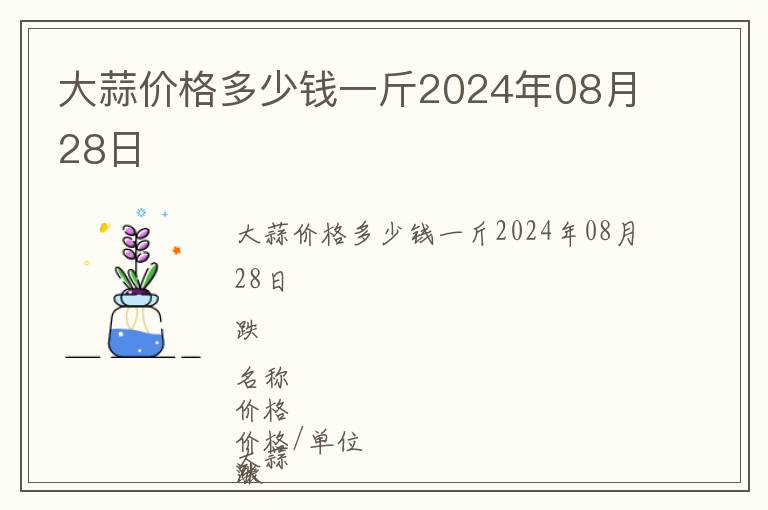 大蒜價格多少錢一斤2024年08月28日
