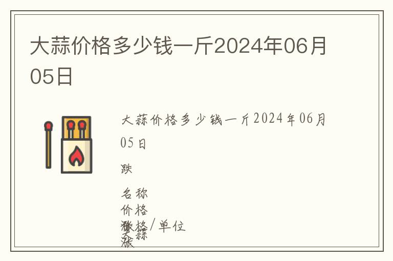 大蒜價格多少錢一斤2024年06月05日