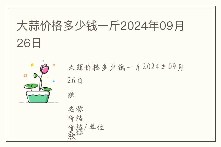 大蒜價格多少錢一斤2024年09月26日