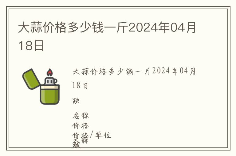 大蒜價格多少錢一斤2024年04月18日