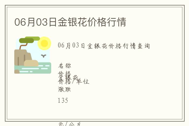 06月03日金銀花價格行情