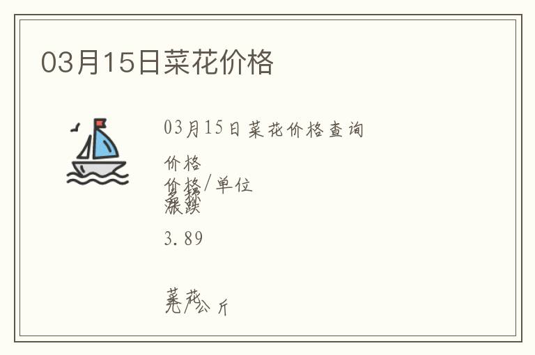 03月15日菜花價(jià)格