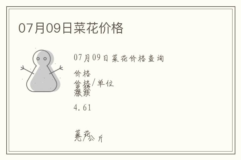 07月09日菜花價(jià)格