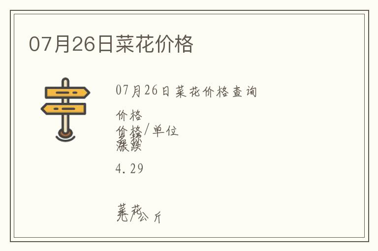 07月26日菜花價格