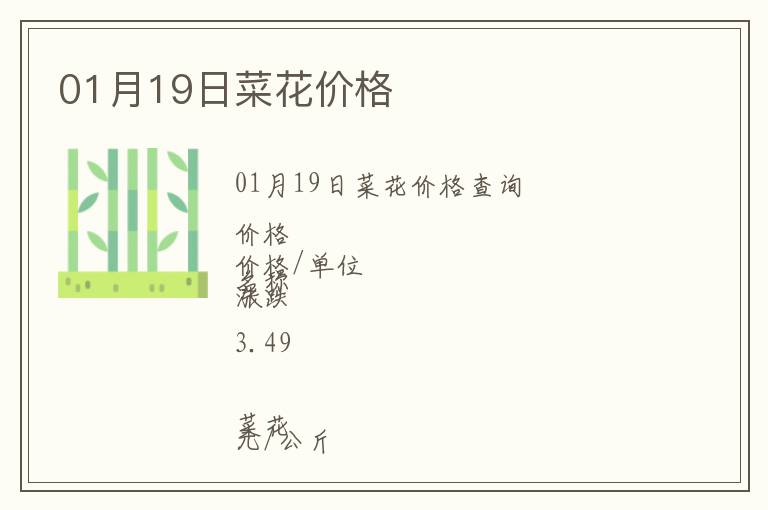 01月19日菜花價格