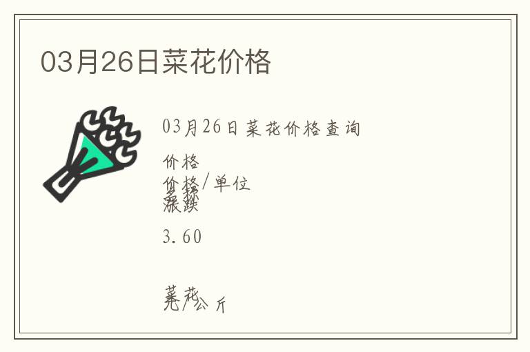03月26日菜花價格
