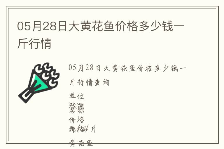 05月28日大黃花魚價(jià)格多少錢一斤行情